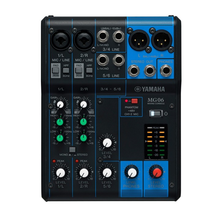 Table de mixage Yamaha YAM-MG06 | 6 entrées | 2 Mic Yamaha