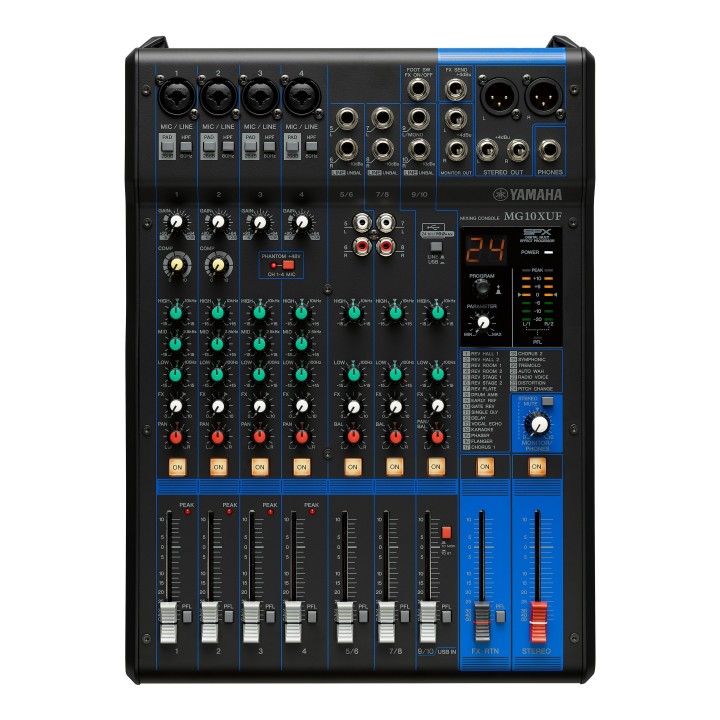 Table de mixage Yamaha YAM-MG10XUF | 10 canaux | 4 préamplis Yamaha