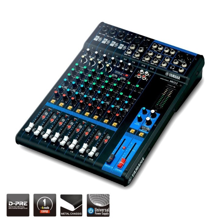 Table de mixage Yamaha YAM-MG12 | 12 entrées | 6 Mic Yamaha