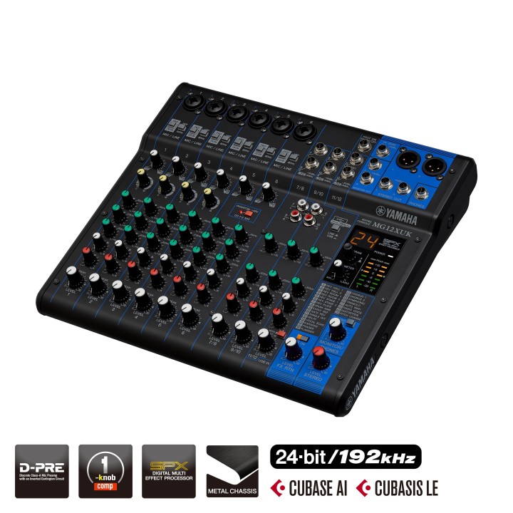 Table de mixage Yamaha YAM-MG12XUK | 12 canaux | 6 préamplis D-Pre Yamaha