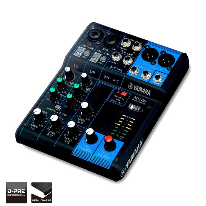 Table de mixage Yamaha YAM-MG06 | 6 entrées | 2 Mic Yamaha