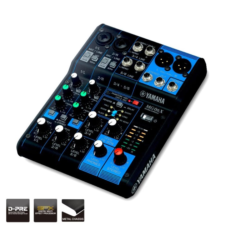Table de mixage Yamaha YAM-MG06X | 6 entrées | 2 Mic Yamaha