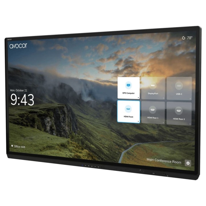 Avocor - Ecran tactile 75p 4K avec verre interactif, série G60 Avocor