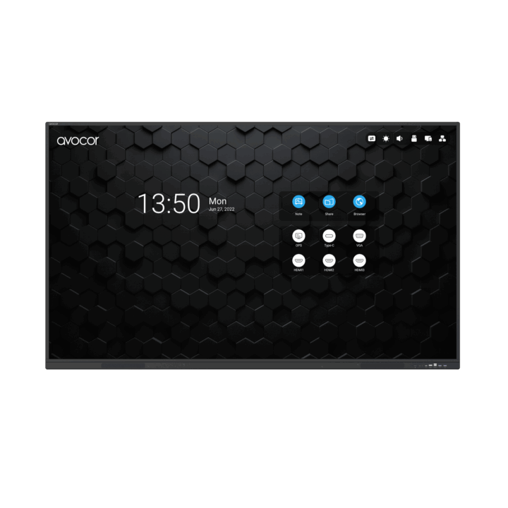 Avocor - Ecran tactile IR 65p 4K 16/9 350cd/m² 16/7 40pts - Série S Avocor