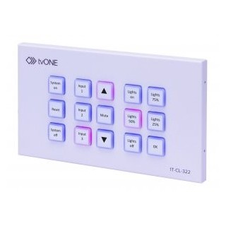 Panneau de contrôle mural tvONE TVO-1T-CL-322-EU | Ethernet | PoE - TVO-1T-CL-322-EU - tvONE