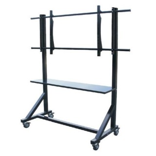 omb - Chariot vidéo avec étagère large 40 à 80p VESA 1100x600 - Noir OMB