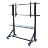 omb - Chariot vidéo avec étagère large 40 à 80p VESA 1100x600 - Noir OMB