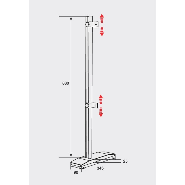 omb - Pied de table double pour écran 80p max VESA 800 - Noir OMB