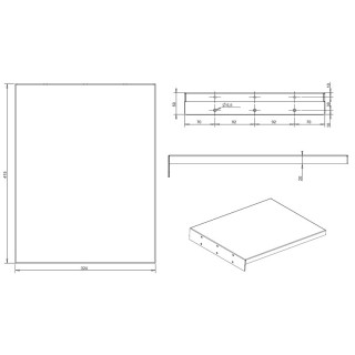 omb - Etagère pour chariot électrique 415 x 324 - 3kg max - Noir OMB