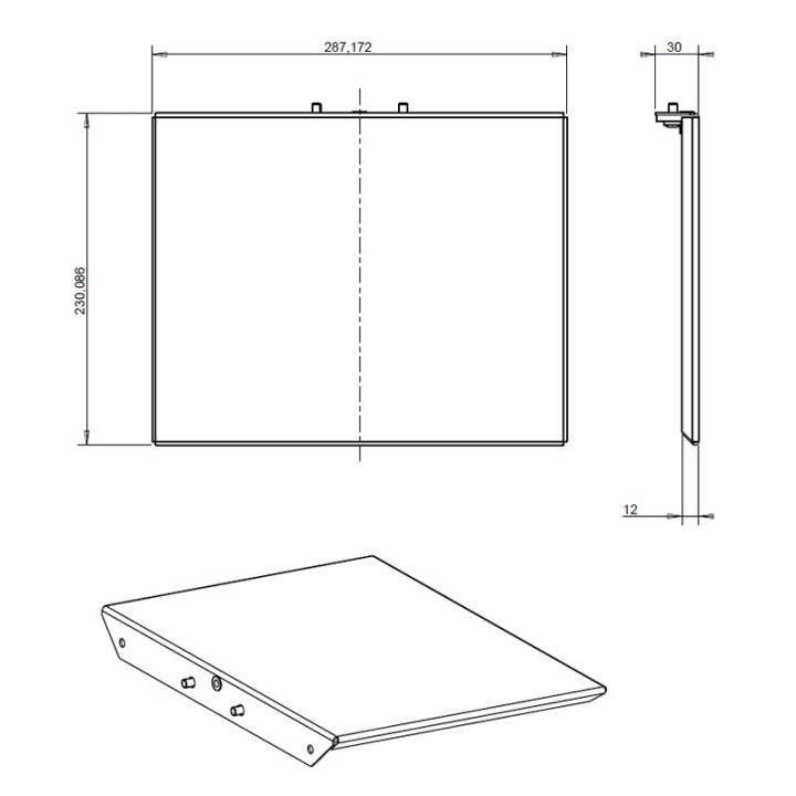 omb - Etagère 230 x 287 pour chariot 3kg max - Noir OMB