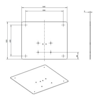 omb - Base carrée pour colonne 640 x 525cm - Noir OMB
