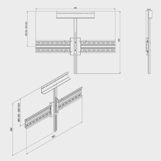 omb - Support fin pour barre de son SLIM400/600/800 - Noir OMB