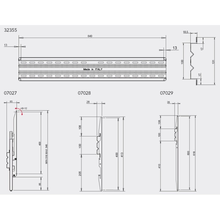 omb - Rail de fixation mural pour 37 à 55p VESA 600*400 - 80kg - Noir OMB
