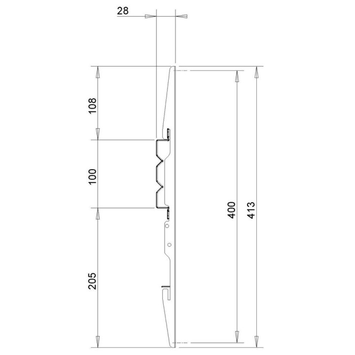 omb - Barre pour rail de fixation mural 50kg max - 25 x 420 - Noir OMB
