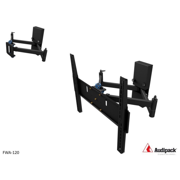 Support mural orientable Audipack AUD-FWA-120 | 120 kg max | noir - AUD-FWA-120 - Audipack