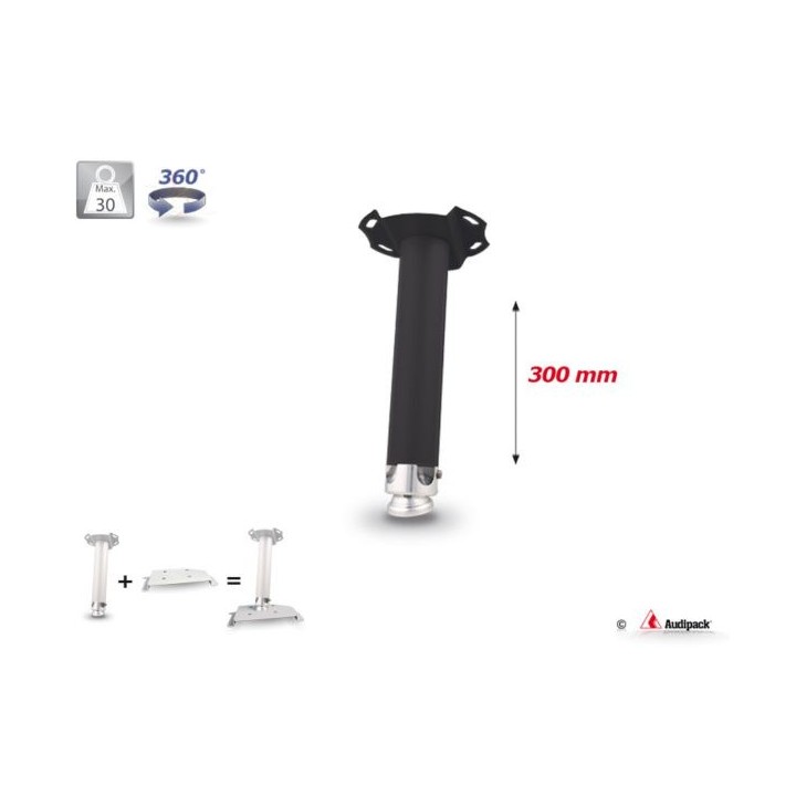 Support plafond vidéoprojecteur Audipack AUD-UTS-0300B | 300 mm | noir - AUD-UTS-0300B - Audipack