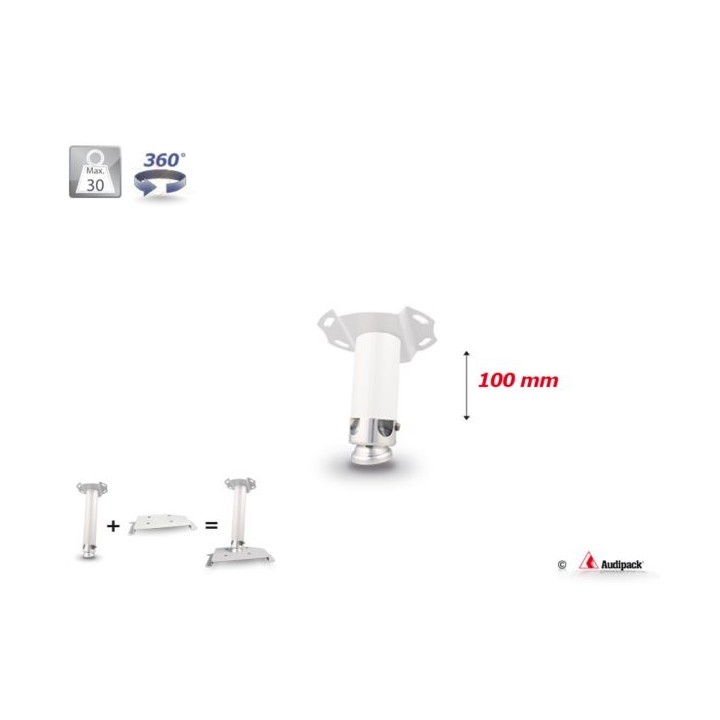 Support plafond vidéoprojecteur Audipack AUD-UTS-0100W | 100 mm | blanc - AUD-UTS-0100W - Audipack
