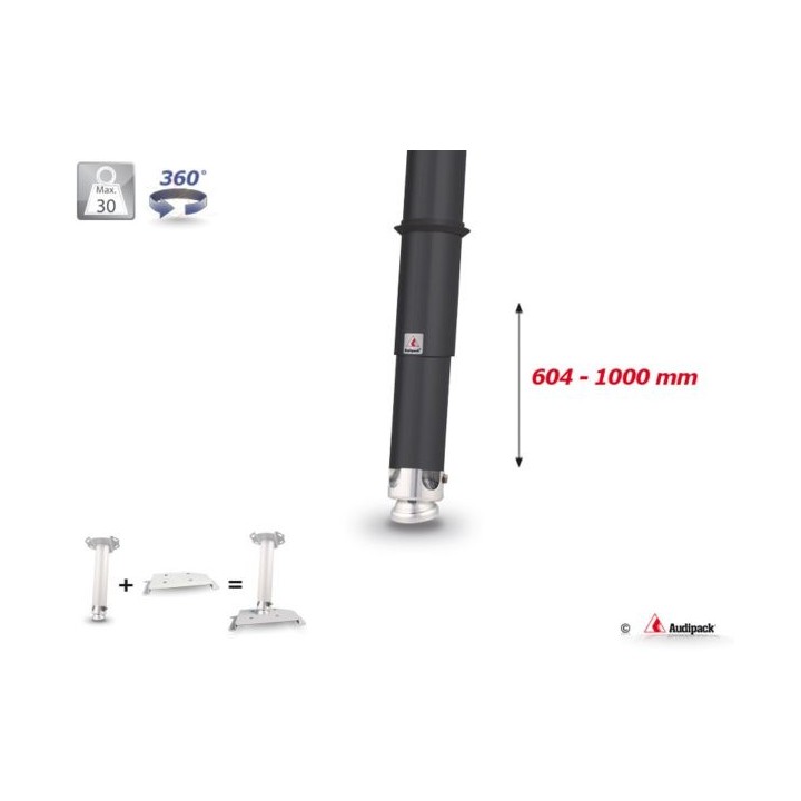 Support plafond vidéoprojecteur Audipack AUD-UTS-1000T | 604-1000 mm | noir - AUD-UTS-1000T - Audipack