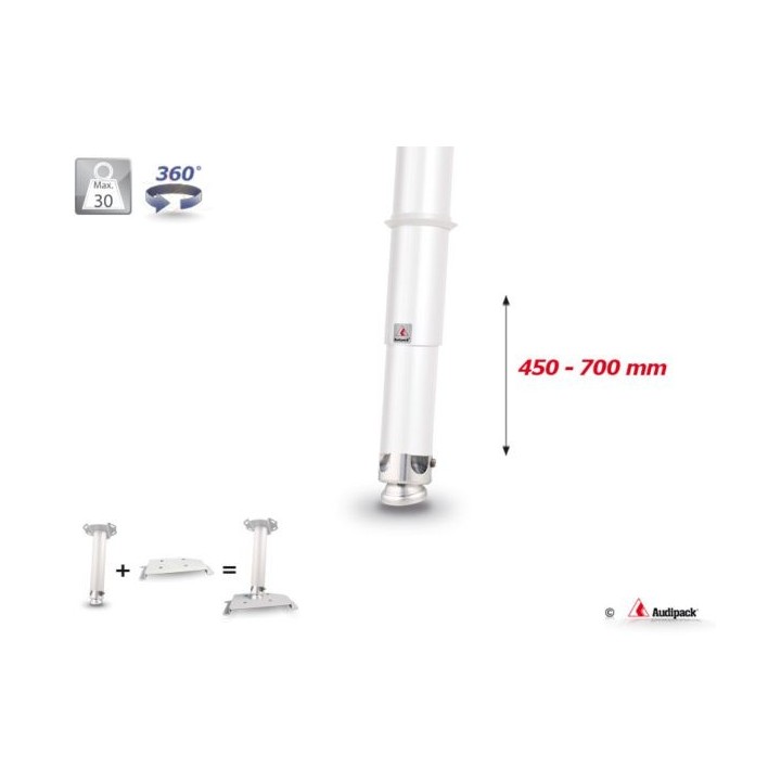 Support plafond videoprojecteur Audipack AUD-UTS-0700TW | 450-700 mm | blanc - AUD-UTS-0700TW - Audipack