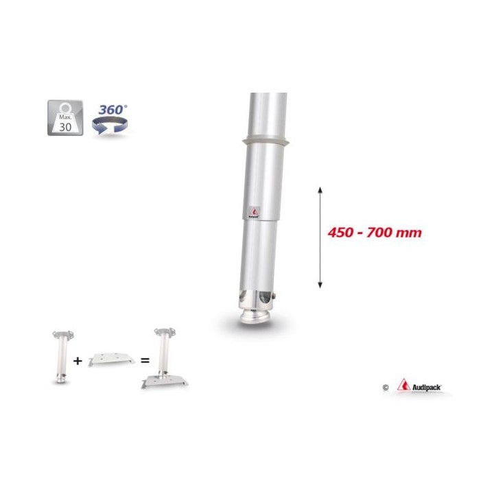 Support plafond vidéoprojecteur Audipack AUD-UTS-0700TG | 450-700 mm | gris - AUD-UTS-0700TG - Audipack