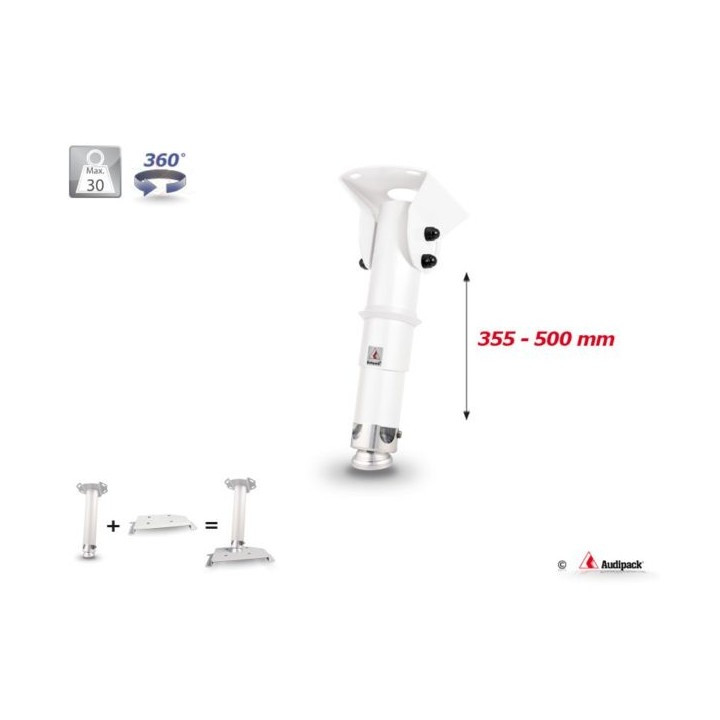 Support plafond vidéoprojecteur Audipack AUD-UTS-0500TW | 355-500 mm | blanc - AUD-UTS-0500TW - Audipack