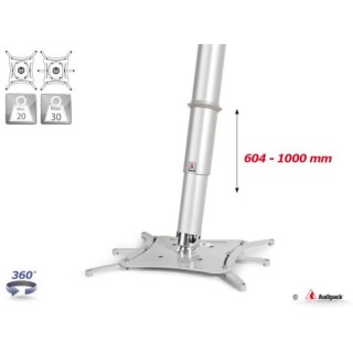 Support plafond vidéoprojecteur Audipack AUD-QFIX3-1000TG | 604-1000 mm | gris - AUD-QFIX3-1000TG - Audipack