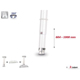 Support plafond vidéoprojecteur Audipack AUD-UTS-1000TW | 604-1000mm | blanc - AUD-UTS-1000TW - Audipack