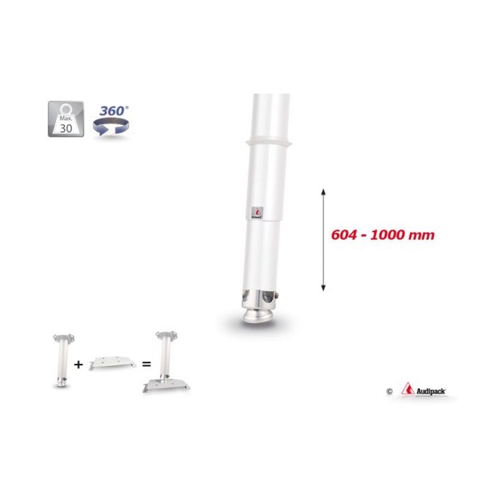 Support plafond vidéoprojecteur Audipack AUD-UTS-1000TW | 604-1000mm | blanc - AUD-UTS-1000TW - Audipack
