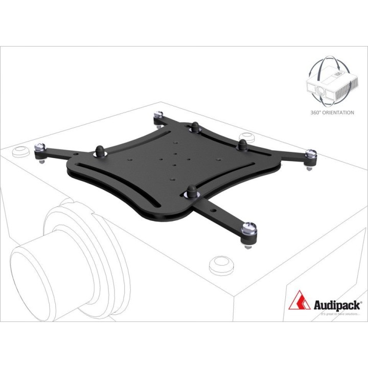 Platine universel Audipack AUD-QFIX-5 | support vidéoprojecteur | poids max. 30 kg - AUD-QFIX-5 - Audipack