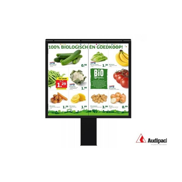 Totem pour écrans Audipack AUD-FOD-55XE4FM-2D | Extérieur | Dos à dos - AUD-FOD-55XE4FM-2D - Audipack