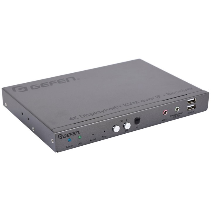 Récepteur Vidéo sur IP en KVM DisplayPort 4K, USB, audio, RS232, IR Gefen