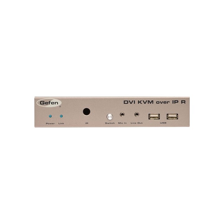 Récepteur Vidéo sur IP en KVM DVI, USB, audio, RS232, IR et DVI local Gefen