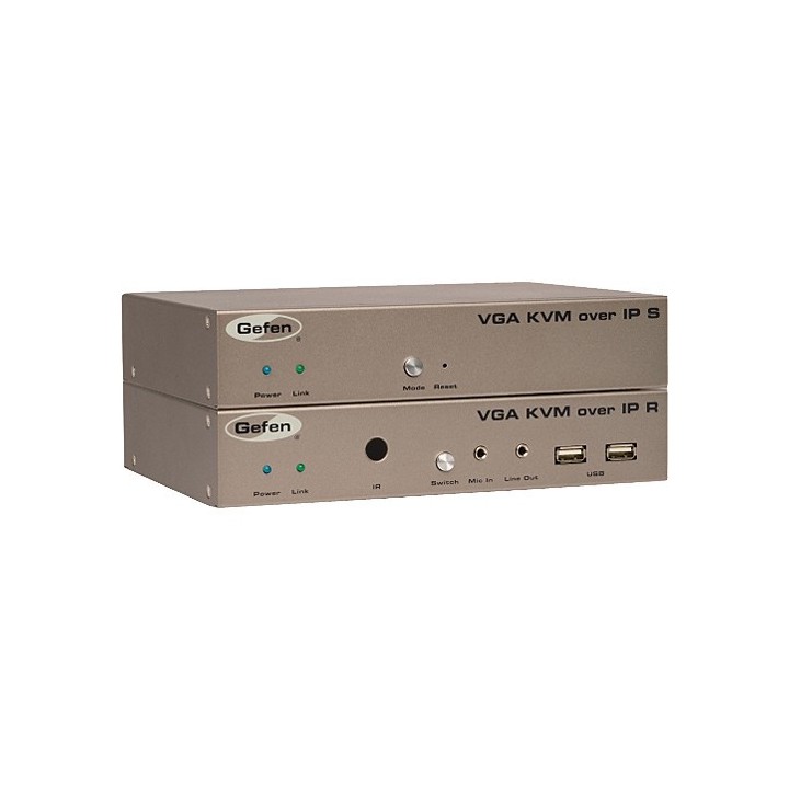Extendeur vidéo sur IP en KVM VGA, USB, audio, RS232 et IR Gefen