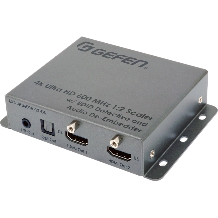 Distributeur Scaler 1x2 en HDMI2.0 HDR 4K 600MHz, Deembedder audio Gefen