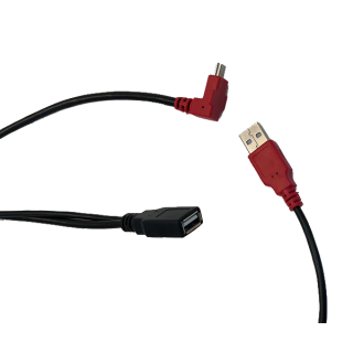 Cordon USB Mimo MIM-CBL-CP-USBA | 1.5M | angle droit | rouge
