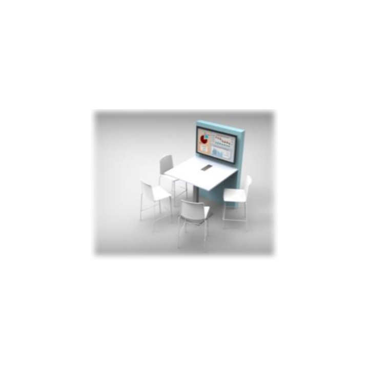 Bulle de Com assise haute Kamo KMO-BDCL-1150-H | 3 places | 1350x1150mm