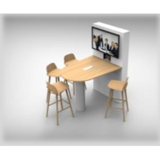 Bulle de Com assise haute Kamo KMO-BDCM-1150-H | 3 places | 1350x1150mm