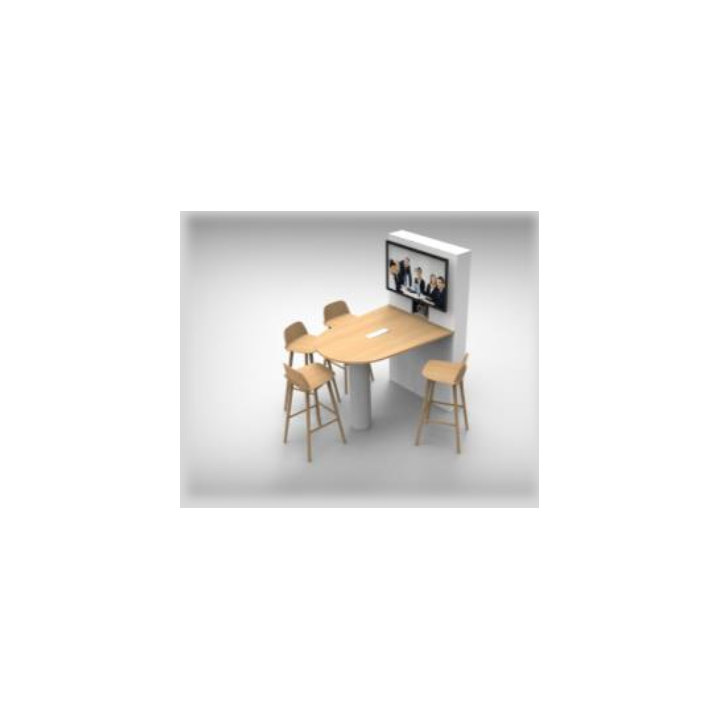 Bulle de Com assise haute Kamo KMO-BDCM-1150-H | 3 places | 1350x1150mm