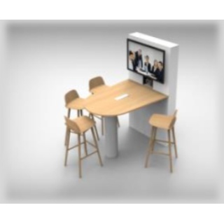 Bulle de Com assise haute Kamo KMO-BDCM-2000-H | 7 places | 2200x1150mm
