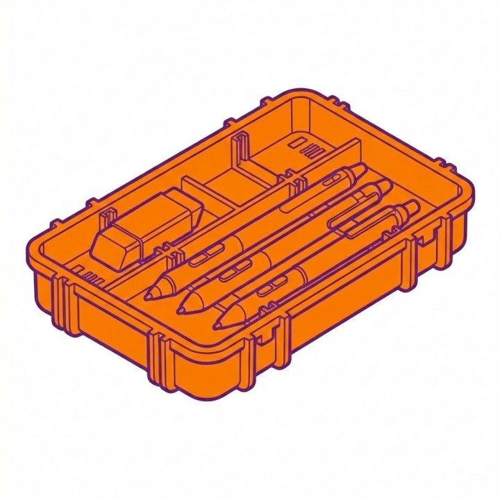 Plumier PHILIPS CRD23/00 | gomme et 3 stylos | BDL4152E