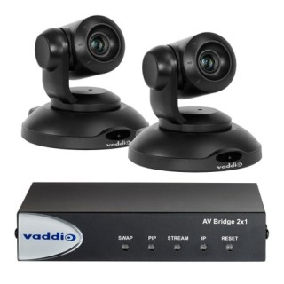 Vaddio - Bundle AV Bridge 2x1 + 2 caméras PrimeSHOT 10 - Noires Vaddio
