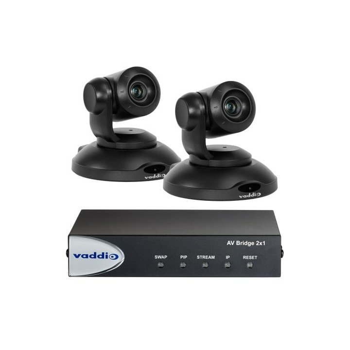 Vaddio - Bundle AV Bridge 2x1 + 2 caméras PrimeSHOT 10 - Noires Vaddio