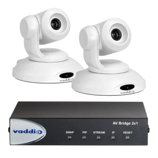 Vaddio - Bundle AV Bridge 2x1 + 2 caméras PrimeSHOT 10 - Blanches Vaddio