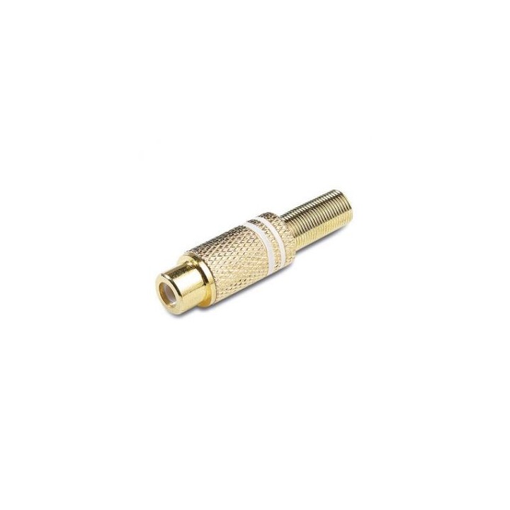 Fiche RCA femelle dorée blanche Ø 6mm Keen connect