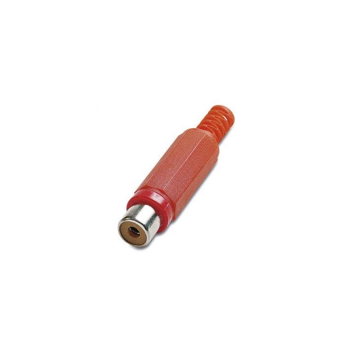 Fiche RCA femelle rouge avec passe-fil Keen connect