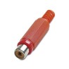 Fiche RCA femelle rouge avec passe-fil Keen connect