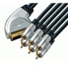 Cordon PER 21 + inter / 6 RCA ( 2 vidéo + 4 audio ) - 5m Keen connect