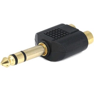 Adaptateur 6.35 stéréo mâle / 2 RCA femelle Keen connect