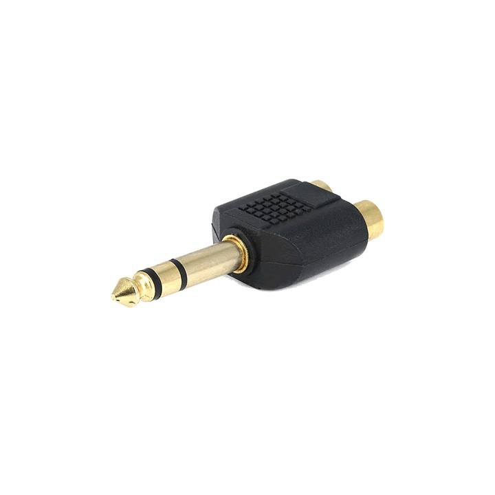 Adaptateur 6.35 stéréo mâle / 2 RCA femelle Keen connect
