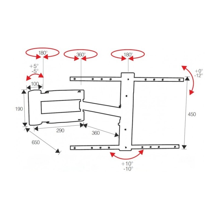 I Pure - Support mural inclinable 12° pour 32-65p iPure
